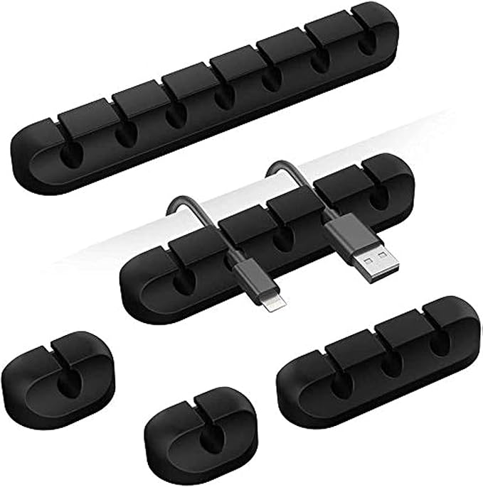 TviewSmart Cord Organizer for Desk, 5 Pack Cord Holders, Cable Clips, Black by TviewSmart
