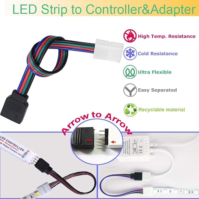 4 Pin LED Strip Connector Kit for10mm Wide LED Light Strip - Image 7