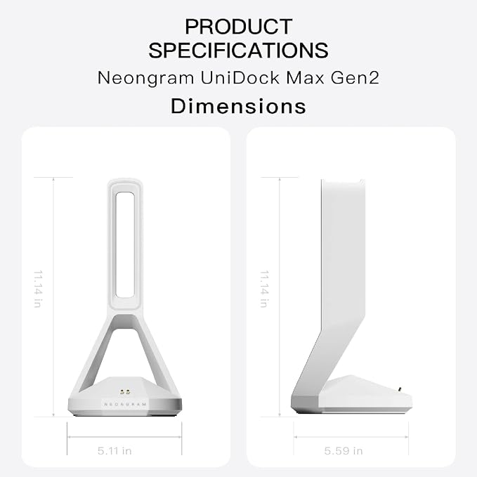RGB Gaming Headset Stand， for Logitech G502/G502X Lightspeed Wireless Mouse Charging Dock, Compatible with DeathAdder v2 pro Mouse, Desktop Gamer's Accessories（Headset and Mouse not Included） (White) - Image 2