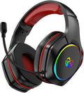 Tatybo Wireless Gaming Headset for PS5 PC, Dual Mode, Low Latency, Red by Tatybo