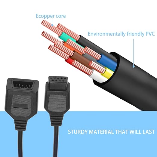 9 Pin Controller Extension Cable for AV 620 HD 621 HD 821 Classic Retro Game Console Plug and Play Wired Video Game Controller Gamepad Extension Cable 5.8FT 2-Pack Black - Image 6