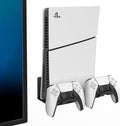 Monzlteck Universal Game Console Wall Mount + 2 Controller Holders, Compatible with PS3, PS4 Pro/Slim, PS5 Slim/Pro, Xbox 360/One S/One X by Monzlteck