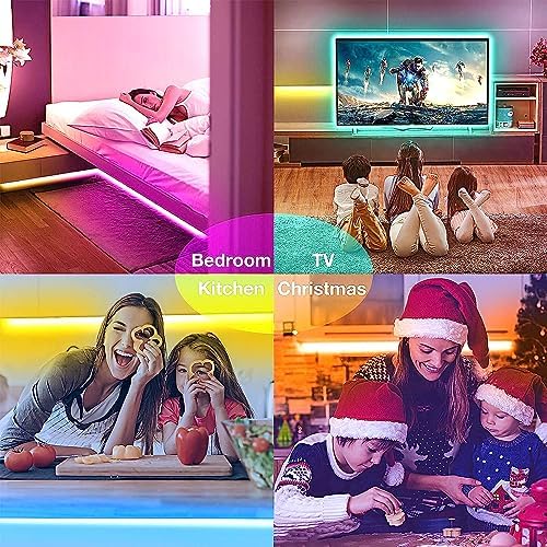 hyrion Smart LED Strip Lights 100ft WiFi, RGB Color Changing Lights Work with Alexa and Google Assistant, 16 Million Colors with App Control and Voice Control Led Lights for Bedroom, Room Decor - Image 5