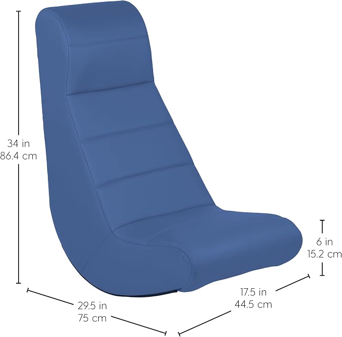 Factory Direct Partners Soft Ergonomic Horizontal Soft Floor Video Rocker - Cushioned Ground Chair Great for Reading, Gaming or Watching TV for Kids, Teens and Adults - Navy, 10489-NV - Image 3