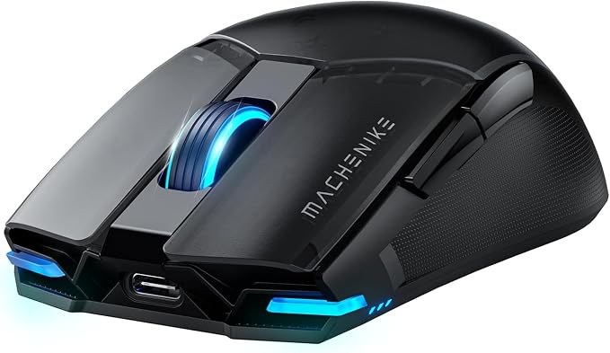 Machenike Wireless Gaming Mouse,26,000 DPI,PAW3395 Sensor,RGB Backlit,Ergonomic Design,6 Programmable Buttons,Long Battery Life,Ultra-Lightweight,White Gaming Mice Compatible with PC, Mac by Machenike