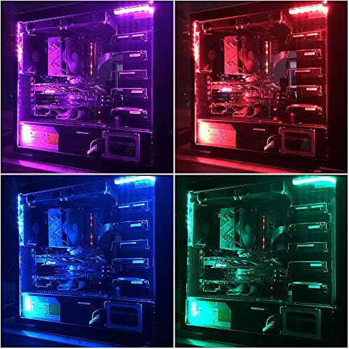 PC RGB Strip - 3pcs 5050 Magnetic PC LED Strip, Computer Case LED Light Strips for M/B with 12v 4pin RGB Header Compatible with Asus Aura Asrock RGB Led Gigabyte RGB Fusion MSI Mystic Light - Image 5