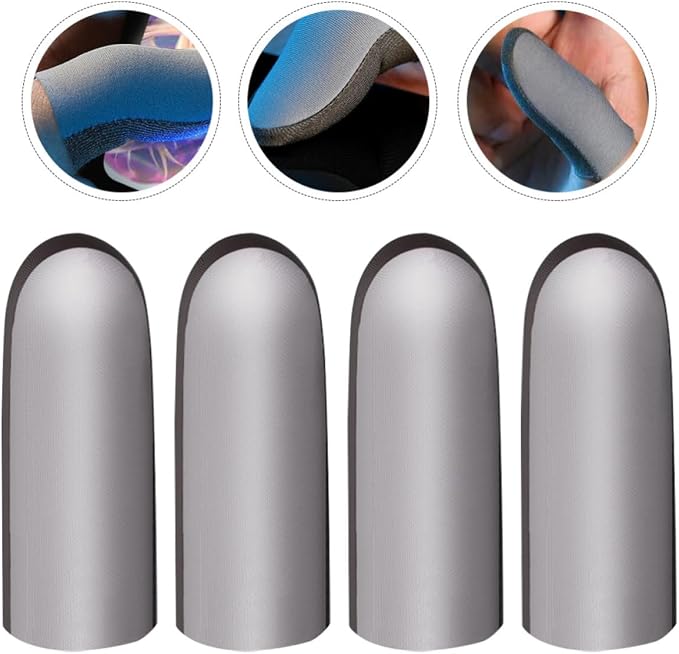 jojofuny 2 Pairs Breathable Silver Fiber Gaming Finger Sleeve with Anti-Sweat and Portable Features, Finger Covers for Gaming, for Playing Games, Set - Image 8