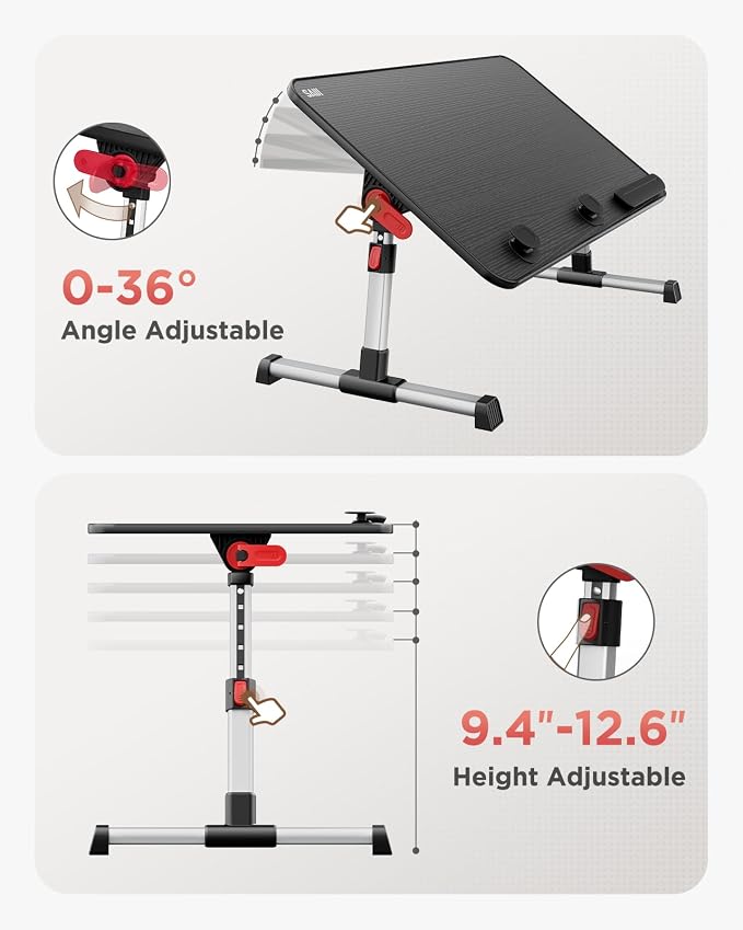 Laptop Desk Table, SAIJI Adjustable Laptop Stand, Portable Lap Desks - Image 5