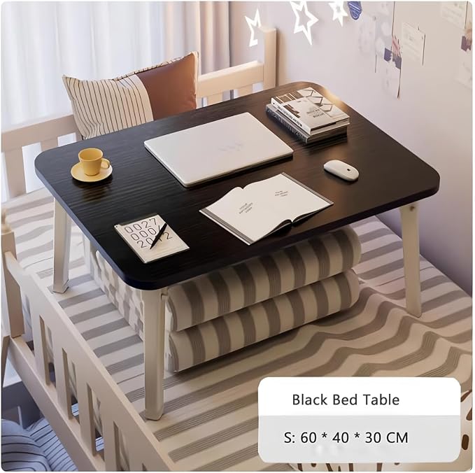 Foldable Laptop Desk for Bed, Bed Laptop Table, Foldable Portable Lap Bed Tray, 23.6 Inch Floor Table for Drawing, Reading and Writing, Black - Image 6