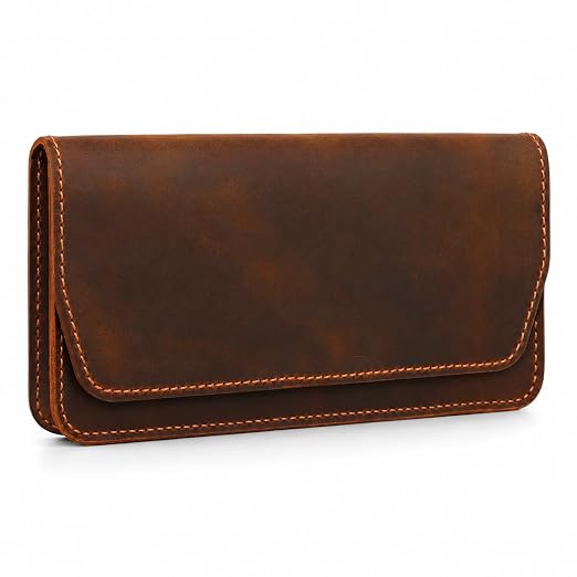 D&M leather studio Handmade Full Grain Leather Carrying Case for 5.5 Inch Handheld Game Console with Magnetic Snap Closure.Compatible with Switch Lite by DMleatherstudio