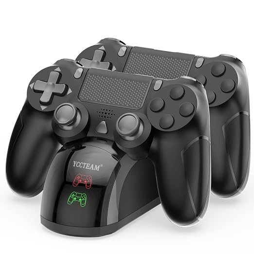 P4 Controller Charger Dock Station, 1.8 Hrs Fast Charging for P4 Charging Station, Charging Station with LED Indicator Charge Chip, Dual USB PS4 Charger Dock for PS4/PS4 Slim/PS4 Pro Charge by YTeam