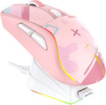 DAREU A950 Pink Wireless Gaming Mouse with Charging Dock,88g Lightweight by DAREUGAMINGDIRECT