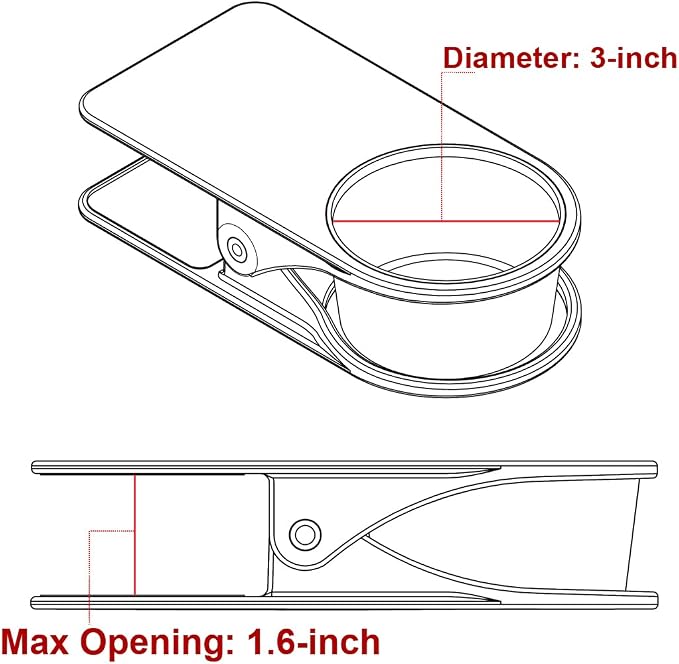 YOY 2 Pack Drink Cup Holder Clip - Table Desk Side Water Glass Beer Bottle Beverage Soda Coffee Mug Holder Cup Saucer Clip Design for Home Office, Black - Image 8