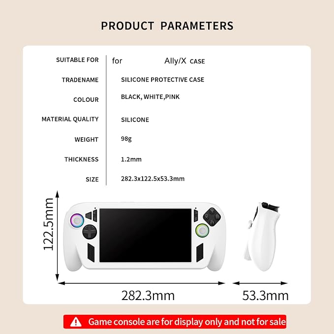 Silicone Protective Cover for ROG Ally X Portable Console Ergonomic Anti-Drop,Scratch Resistant Protective Cover Stand for ROG Ally X Gaming Gear - Image 2