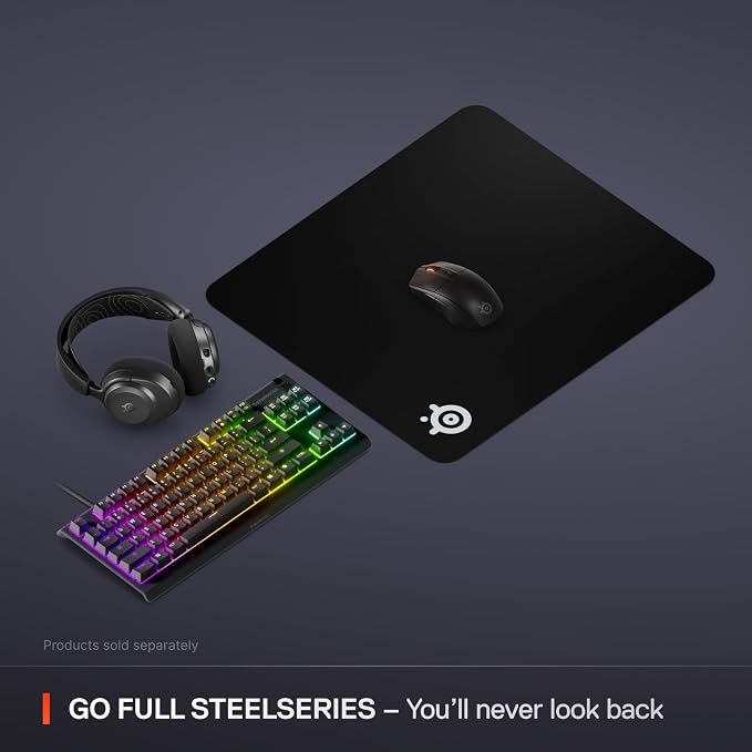 SteelSeries QcK Large Gaming Mousepad — Black — Non-Slip Silicone Rubber Base — Peak Tracking and Stability — Optimized for Gaming Sensors — 490 mm x 420 mm — FPS, MOBAs, RTS, MMO - Image 7
