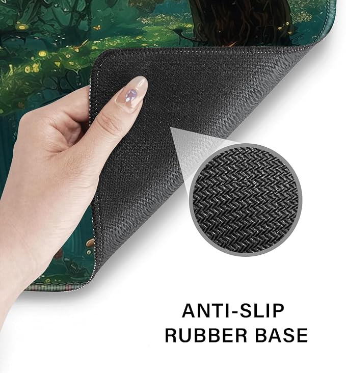 Desk Pad and Keyboard Wrist Rest, Large Mouse Pad + Keyboard Pad+Mouse Wrist Support, Non-Slip Desk Mat Protector for Office, Home 31.5×11.8 Inches Green Forest - Image 5