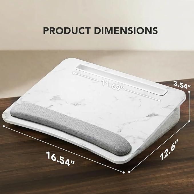 HUANUO Laptop Lap Desk with Cushion, Fit up to 15.6" Laptop, Marble - Image 3
