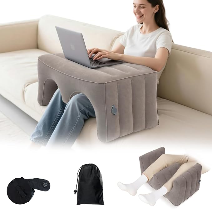 Inflatable Reading Pillow, Laptop Lap Desk with Inflatable Bag, Adjustable Gaming Pillows for Bed, Couch, Floor, Portable Leg Elevation Pillow for Comfortable Reading, Working, Crocheting by Bloomoja