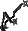 Pixio PS1D Wave Black Dual Monitor Arm Stand Desk Mount - Fits up to 32 inches Monitors and up to 19.8lbs. VESA Compatibility and Integrated Cable Management by Pixio
