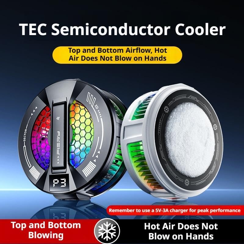 2 In 1 Magnetic & Clip-On Phone Cooler, 3-Level Silent Fan with RGB Effects - Image 4