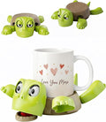 3D Printed Funny Turtle Coaster with Interactive Expression, Cup Holder by Rumexeng