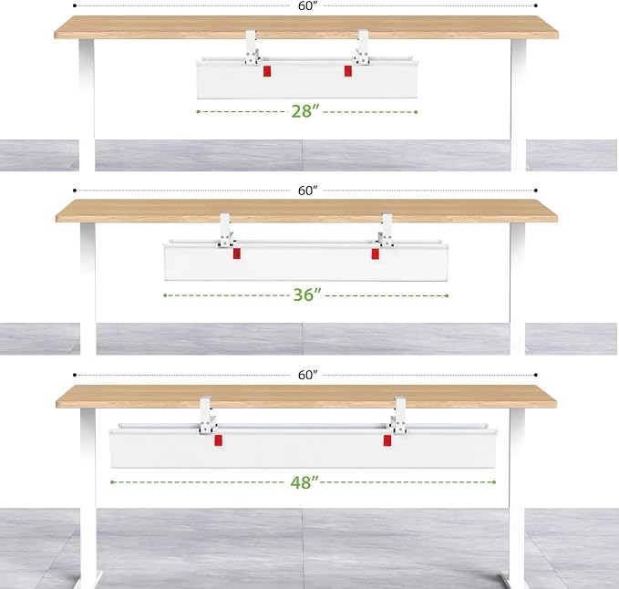 KEEGH Extra Large No Drill Under Desk Cable Management Tray 48 in, White - Image 8