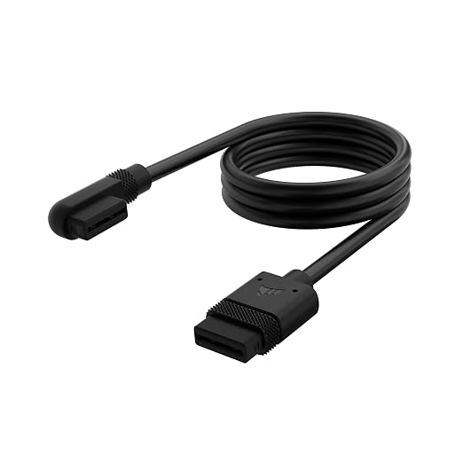 CORSAIR iCUE Link Slim Cable - 600mm Straight/Slim 90° - Black by Unknown