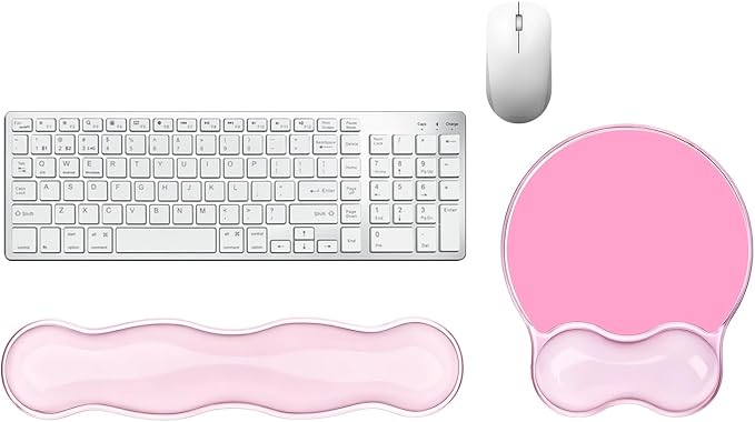 Gel Wrist Rest for Keyboard and Mouse Pad Set - Clear Pink by CFHYZAZNCL