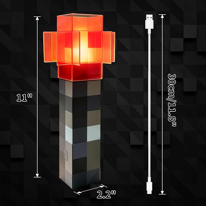 7-Color Wall Torch Lamp for Boys, Handheld Night Light for Room Decor - Image 3