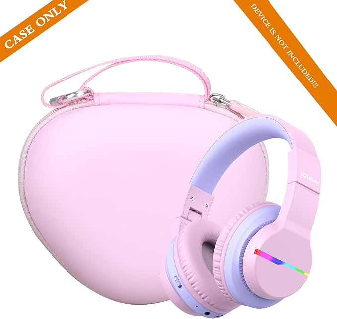 Aproca Kids Headphones Case Compatible with iClever BTH12 / HS19 / BTH26 Kids Bluetooth Headphones, Storage Hard Bag -Cloud Pink (Case Only) - Image 4