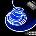 Blue Neon LED Strip Lights, 16.4ft 12V Waterproof Flexible Light for Indoor/Outdoor Decoration (Includes Power Adapter) by Maxlaxer