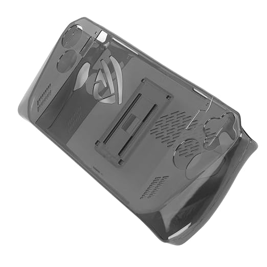 Clear Shockproof TPU Protective Case for ROG Ally Handheld 2023, Transparent Game Console Cover with Foldable Stand and Non - Slip Grip for Gaming Comfort (Transparent Black) - Image 5