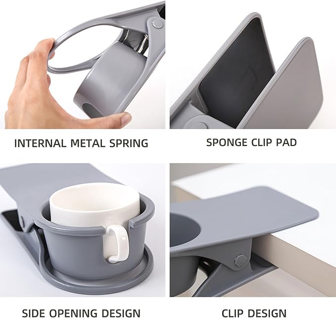 Sisyphy Drinking Cup Holder Clip, Desk Clamp for Mugs & Bottles, 2-Pack - Image 5