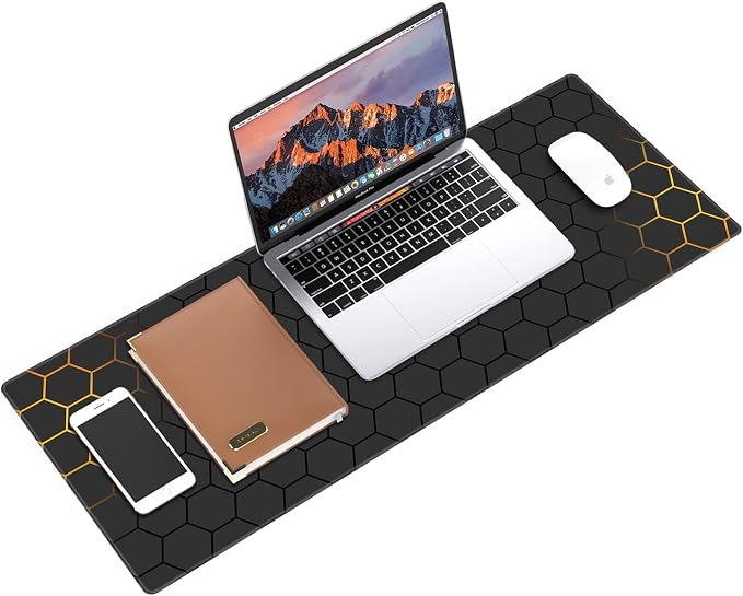 Galdas Mouse Pad for Gaming,XXL XL Large Mouse Mat Long Extended Mousepad Desk Mat Non-Slip Rubber Mice Pads Stitched Edges Thin (31.5 x 11.8 x 0.12 Inches) Grid - Image 3