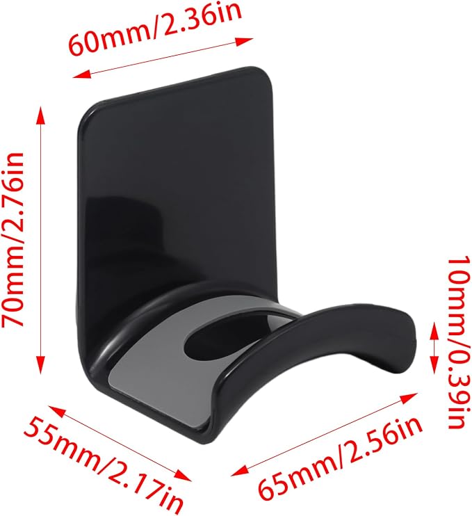 Black Headphone Stand Hanger, Table Wall Mount Headset Holder Hook - Image 2