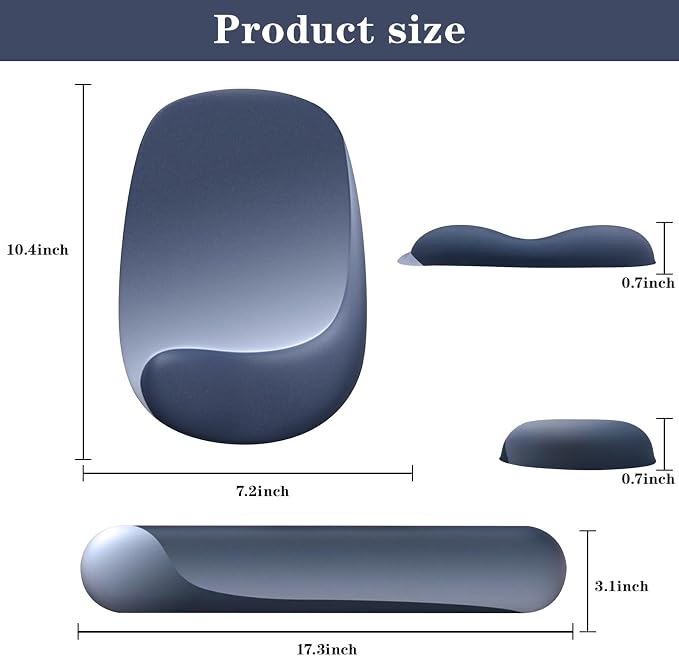 Wrist Rest for Keyboard and Mouse, Ergonomic Gel Computer Keyboard Wrist Rest with Memory Foam, Keyboard Wrist Support Pad for Long Hours of Work, Gaming, Studying-Relieve Wrist Pain - Image 6