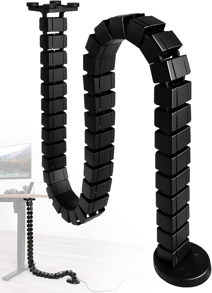 Under Desk Cable Management Spine, Magnetic Wire Organizer Black by Unknown