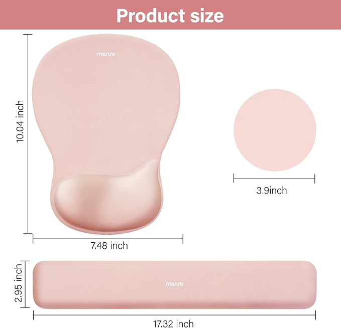 MOSISO Wrist Rest Support for Mouse Pad & Keyboard Set, Peach Fuzz - Image 6