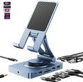 360° Rotating USB C Docking Station for iPad Pro, Tablet, Samsung, Steam Deck, ROG Ally, Legion Go, Msi Claw, etc, 11-in-1 with SD TF 4.0 Reader, 4K@60Hz HDMI, RJ45, Audio, USB A, USB C by NewQ