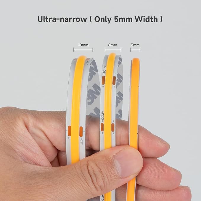 BTF-LIGHTING FCOB Thin 5mm Width COB LED Strip Light Warm White 3000K - Image 3