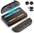 Charging Dock for Nintendo Switch 2 Joycon Charger, Controller Charging Station with LED Indicator, Dual Joy Con Charger Stand with Thumb Grips Joystick Caps, Black Gaming Accessories by GamiAcces
