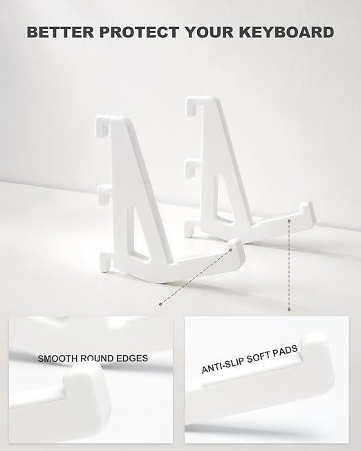 Mechanical Keyboard Holder for IKEA SKADIS, White | Pegboard Accessories |Keyboard Stand | Space-Saving Desk Organizer, Gaming Office | 4PCS - Image 4