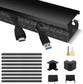Cable Raceway Kit, Stageek Cable Management System Open Slot Wiring Raceway Duct with Cover, On-Wall Concealer Organizer for Cable Pass to Hide Wires Cords for TVs, Computers - 9x15.4inch, Black by Stageek