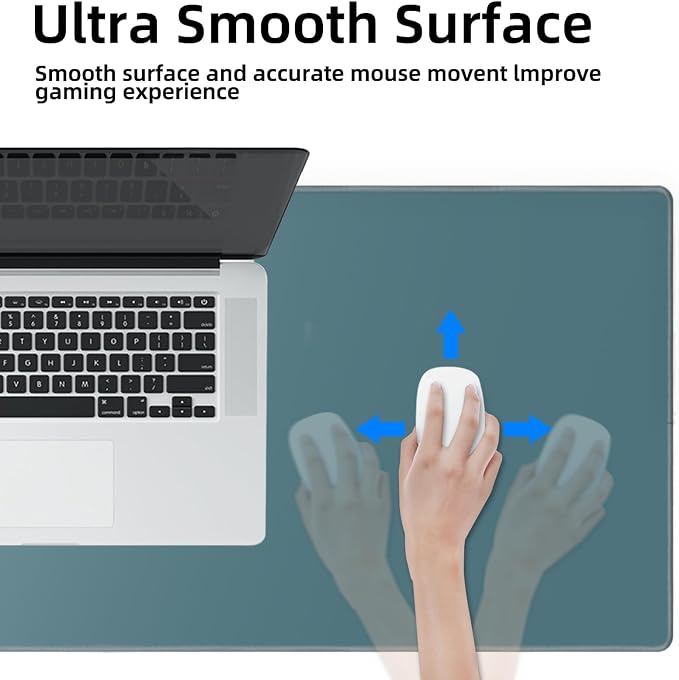 Galdas Gaming Mouse Pad XXL XL Large Long Extended Big Mousepad Non-Slip Rubber Keyboard Mouse Pad with Stitched Edges for Laptop Home Office (31.5x11.8x0.08 Inch) -Blue Grey - Image 6