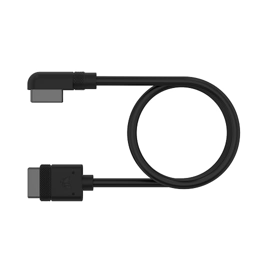 CORSAIR iCUE Link Slim Cable - 600mm Straight/Slim 90° - Black - Image 3