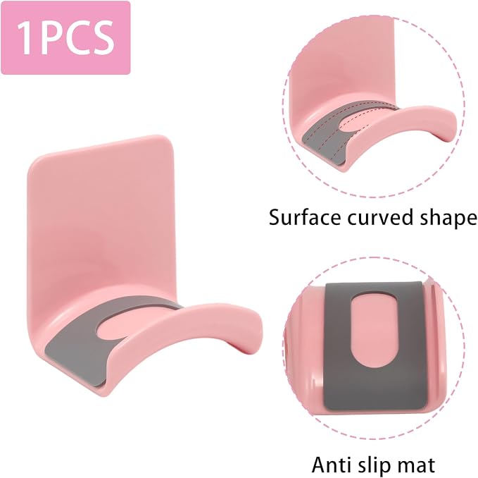 Pink Headphone Stand Hanger, Table Wall Mount Headset Holder Hook | 1Pcs ABS Plastic Adhesive Earphones Hangers for Desk Headphone Hanger, Most Headphones and Controller - Image 3