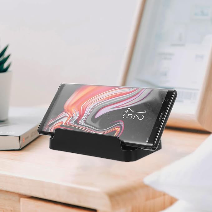Portable Phone Stand and Game Console Holder, Black Multi-Function Desktop Rack for Home Use, Compact Phone Support for Cellphones and Handheld Gaming Devices - Image 6