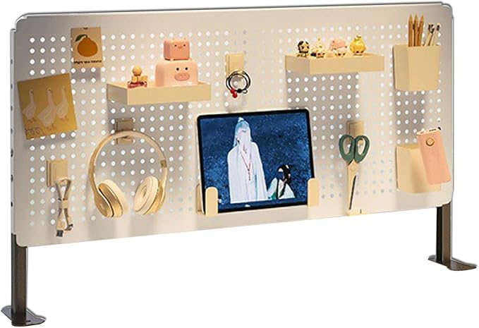 Pegboard Wall Organizer Panels, Desk Pegboard, Gaming Pegboard,Table Extender for Desk,Craft Room, Kitchen, Garage, Living Room, Bathroom, and Study Room, Easy to Install ,C,40*80cm/16*31i by Unknown