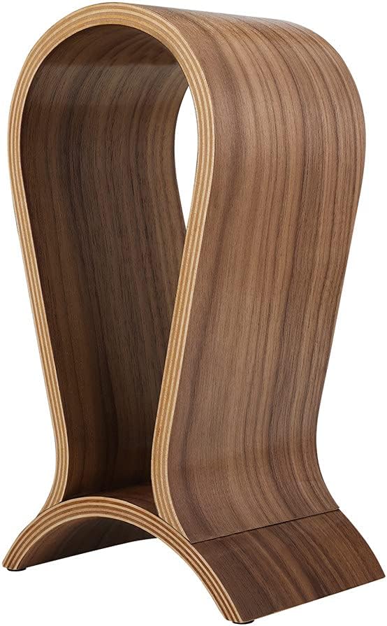 Headphone Stand Wood, Headset Stand for Desk, Walnut Gaming Headphone Holder Compatible for Sennheiser, Bose, Beats, Razer, AKG, Airpod Max, HyperX, Sony PS4 et. | Gaming Headset Holder Compatible for Sennheiser, Bose, Beats, Razer, AKG, Airpod Max, Hy... by UEOE