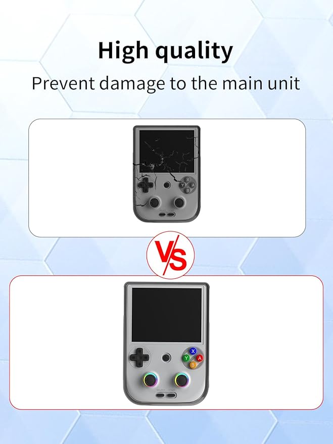 Case for RG406V Retro Gaming Console,BOVUGAC Fully Wrap TPU Soft Protective Shockproof Cover for ANBERNIC RG406V Handheld Game Consoles-Clear Black - Image 5